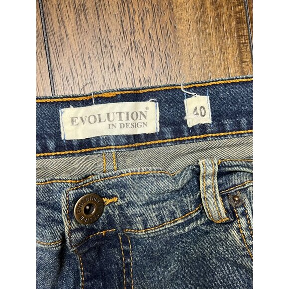 Evolution In Design Men’s Washed Distressed Thrashed Jeans Size 40 X 32 - Picture 3 of 3